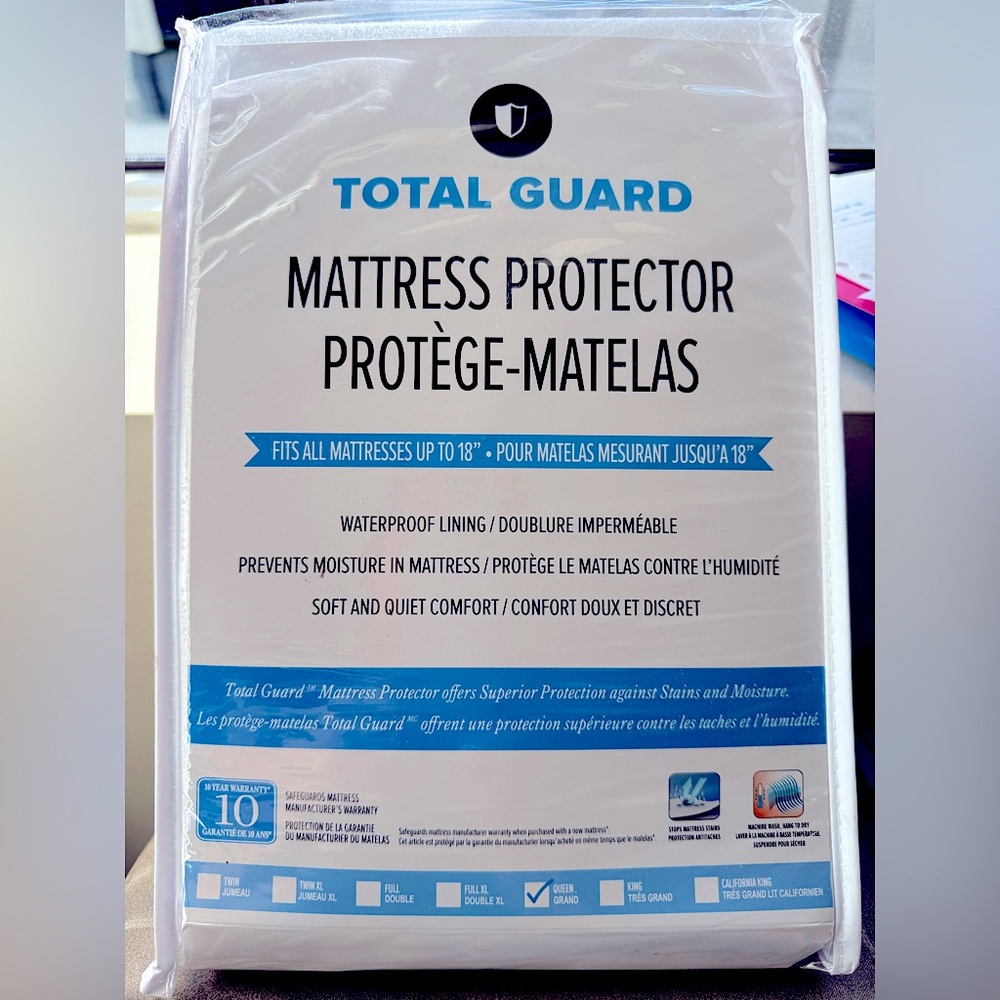 🆕Mattress cover waterproof lining / new by Total Guard fits up to 18 in./ Queen